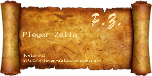 Pleyer Zella névjegykártya